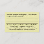 Life Coaching Visitekaartje (Achterkant)