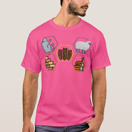 Life Components Brick Wood Rock Wheat Sheep T-shirt (Voorkant)