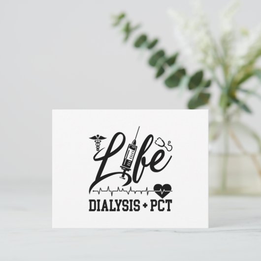 Life Dialyse + PCT Dialyse Neurse Tech-technicus Briefkaart (Staand voorkant)