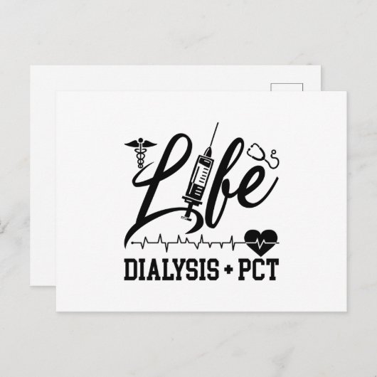 Life Dialyse + PCT Dialyse Neurse Tech-technicus Briefkaart (Voorkant / Achterkant)
