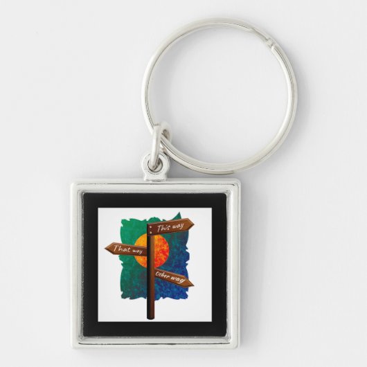 Life Direction Road Sign Sleutelhanger (Voorkant)