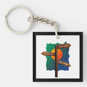 Life Direction Road Sign Sleutelhanger