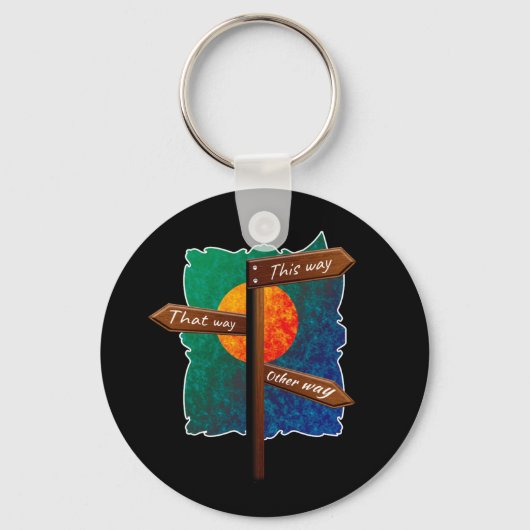 Life Direction Road Sign Sleutelhanger (Voorkant)