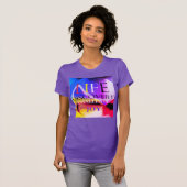 "Life Discovery Challenge" Blue Red Yellow Magenta T-shirt (Voorkant volledig)