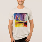 "Life Discovery Challenge Joy" Blue Red Yellow Art Tri-Blend Shirt (Voorkant)