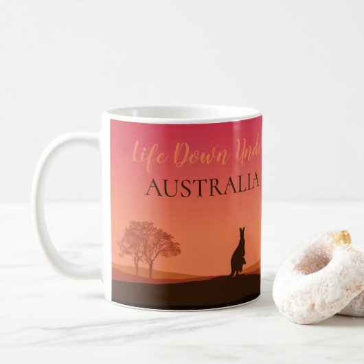 Life Down under Kangaroo Australia Coffee Mok (Met donut)