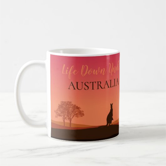 Life Down under Kangaroo Australia Coffee Mok (Links)