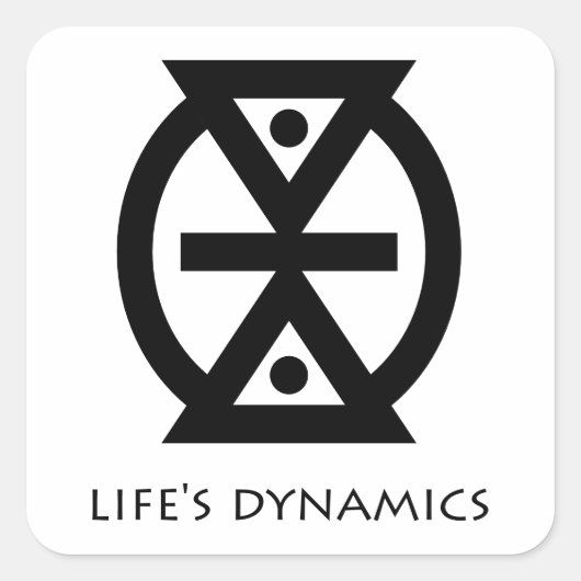 Life Dynamics (Mmere Dane) Adinkra Symbol Sticker (Voorkant)