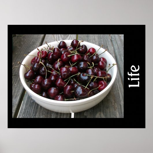 Life en een Bowl van Cherries Print (Voorkant)
