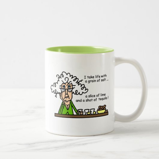 Life en Tequila Humor Tweekleurige Koffiemok (Rechts)