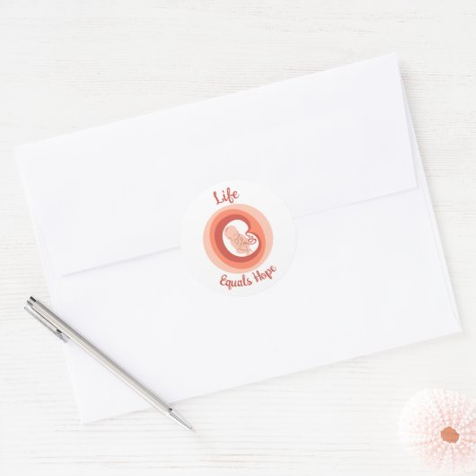 Life Equals Hope Pro-Life / March For Life Ronde Sticker (Envelop)