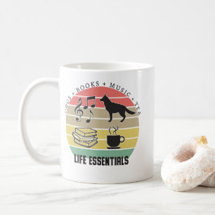 Life Essentials Hogs, Tea, Books, Music Koffiemok