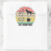 Life Essentials Hogs, Tea, Books, Music  Ronde Sticker (Tas)