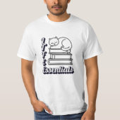 LIFE Essentials Word Art | Boeken & katten liefheb T-shirt (Voorkant)