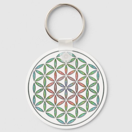 Life Flow Flower of Life Design Sleutelhanger (Voorkant)