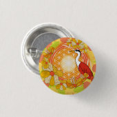 Life flower ronde button 3,2 cm (Voorkant /achterkant)