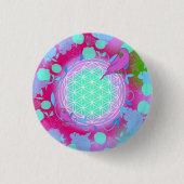 Life flower ronde button 3,2 cm (Voorkant)
