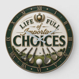 Life Full of Important Choices Golf Grote Klok