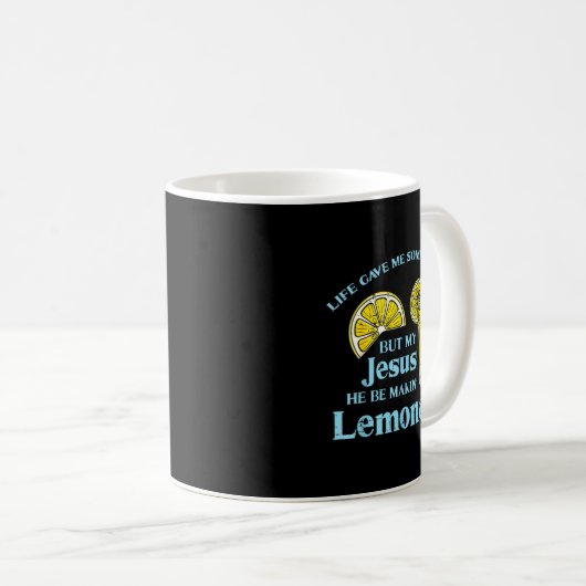 Life Gave Lemon Jesus Made Lemonade Christian Men  Koffiemok (Voorkant rechts)