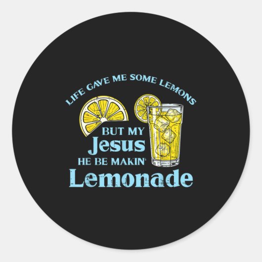 Life Gave Lemon Jesus Made Lemonade Christian Men Ronde Sticker (Voorkant)