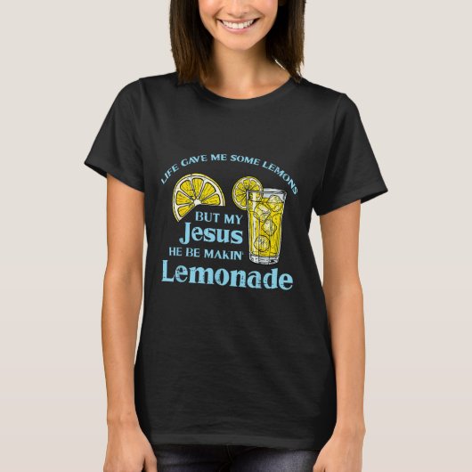 Life Gave Lemon Jesus Made Lemonade Christian Men  T-shirt (Voorkant)