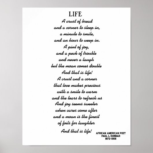 LIFE-gedicht Poster (Voorkant)