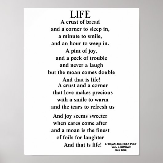 LIFE-gedicht Poster (Voorkant)