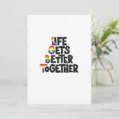 Life Gets Better Together Light Colors Inspiration Feestdagenkaart (Staand voorkant)
