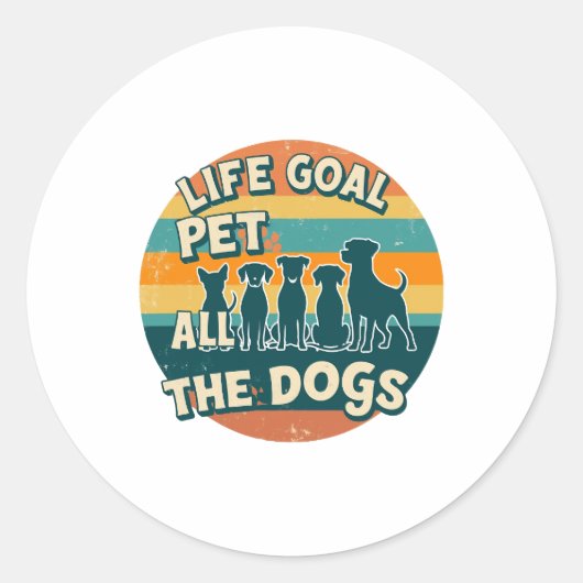 Life Goal Pet All The Dogs Copy Ronde Sticker (Voorkant)