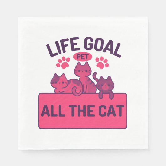 Life Goal Pet Alle Cat Quotes Servet (Voorkant)