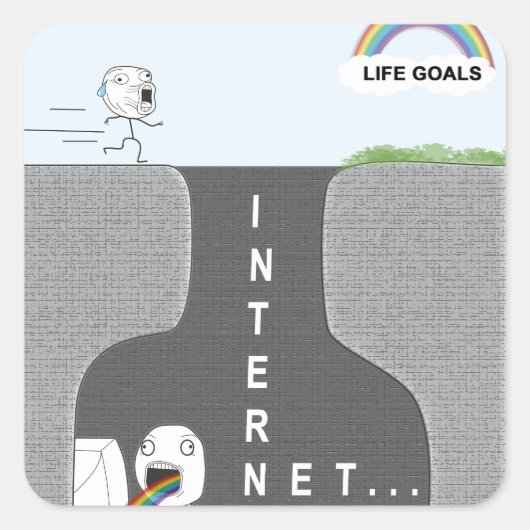 Life Goals vs. Internet. Grappige Stickers (Voorkant)