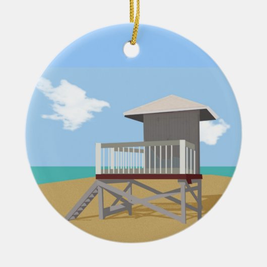 Life Guard Shack Keramisch Ornament (Voorkant)