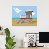 Life Guard Shack Poster (Thuiskantoor)