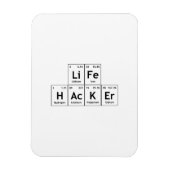 LiFe HAcKEr Chemistry Elements Periodic Table Word Magneet (Verticaal)