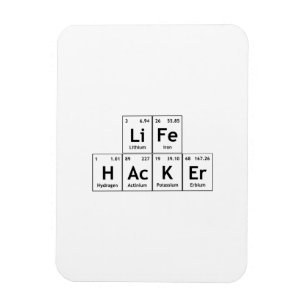 LiFe HAcKEr Chemistry Elements Periodic Table Word Magneet