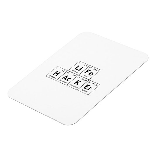 LiFe HAcKEr Chemistry Elements Periodic Table Word Magneet (Linkerzijde)