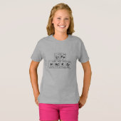 LiFe HAcKEr Chemistry Elements Periodic Table Word T-shirt (Voorkant volledig)