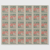 Life Happens Christmas Music Helps Funny Retro  Cadeaupapier (Vlak)