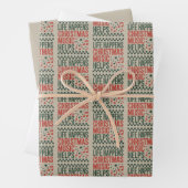 Life Happens Christmas Music Helps Funny Retro  Inpakpapier Vel (In situ)