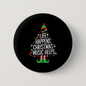Life Happens Christmas Music Helps Matching Family Ronde Button 5,7 Cm (Voorkant)
