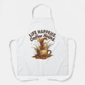 Life Happens Coffee HeAll-Over Print Apron, Medium Schort (Voorkant)