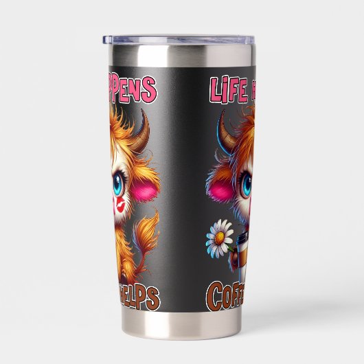 Life Happens Coffee Helps  Geïsoleerde Drinkbeker (Rechts)