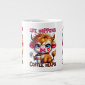 Life Happens Coffee Helps  Grote Koffiekop (Voorkant)