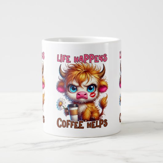 Life Happens Coffee Helps Grote Koffiekop (Voorkant)