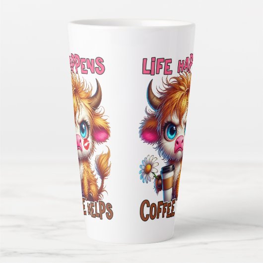 Life Happens Coffee Helps Latte Mok (Voorkant)