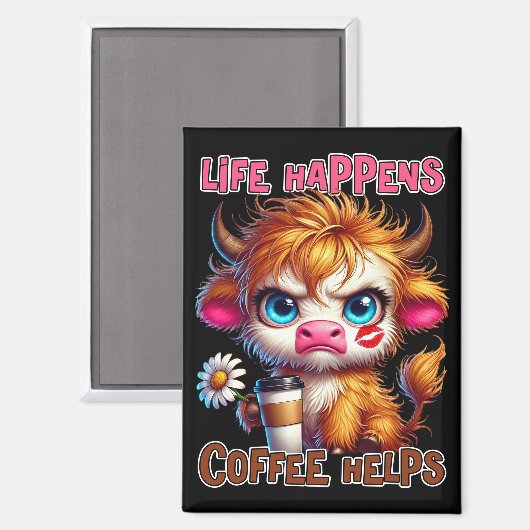 Life Happens Coffee Helps Magneet (Voorkant / Achterkant)