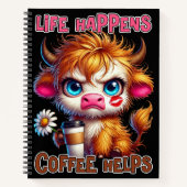 Life Happens Coffee Helps Notitieboek (Voorkant)