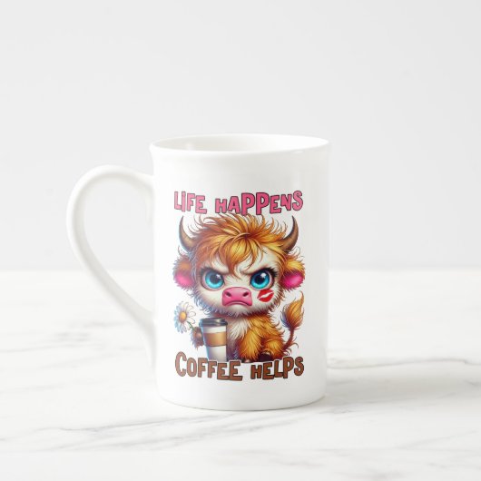 Life Happens Coffee Helps Porselein Kop (Links)