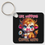 Life Happens Coffee Helps  Sleutelhanger (Voorkant)