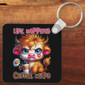 Life Happens Coffee Helps  Sleutelhanger (Achterkant)